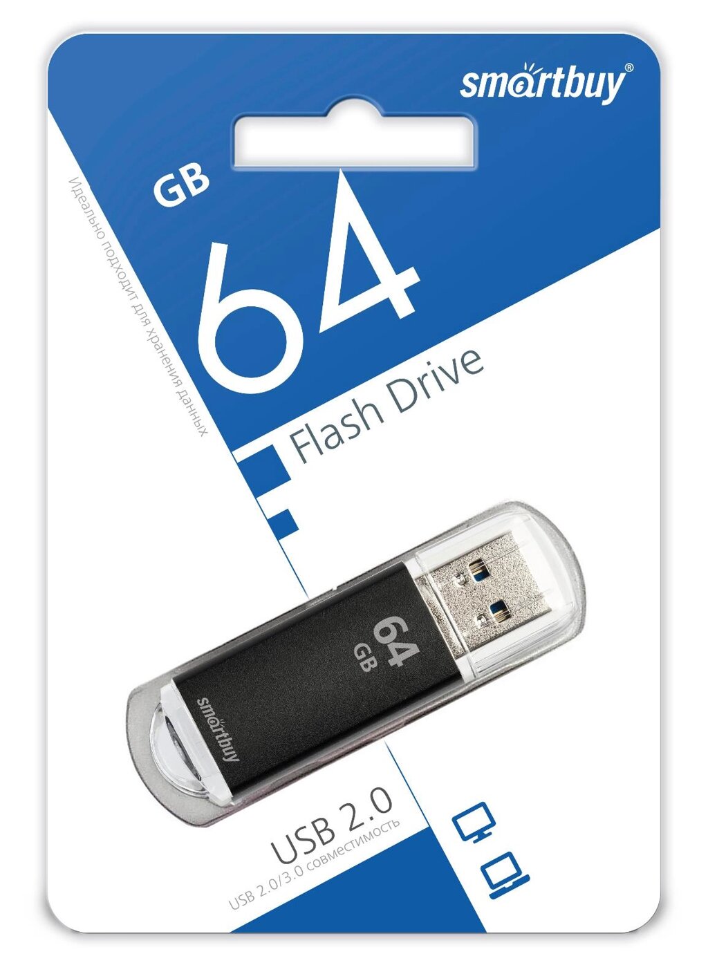 Smart Buy USB 64GB V-Cut Black от компании Медиамир - фото 1
