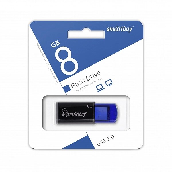 Smart Buy USB 8GB Click Black-Blue от компании Медиамир - фото 1