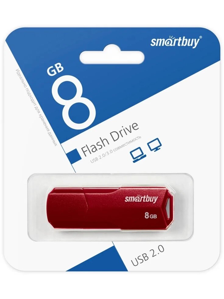 Smart Buy USB 8GB CLUE Burgundy от компании Медиамир - фото 1
