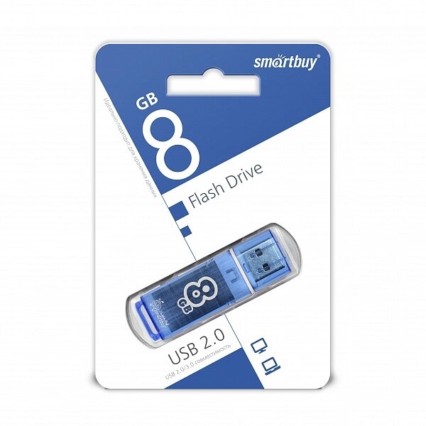 Smart Buy USB 8GB Glossy series Blue от компании Медиамир - фото 1