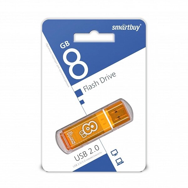 Smart Buy USB 8GB Glossy series Orange от компании Медиамир - фото 1