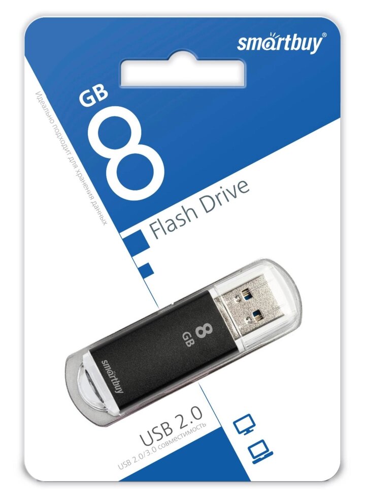 Smart Buy USB 8GB V-Cut Black от компании Медиамир - фото 1