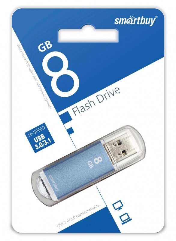 Smart Buy USB 8GB V-Cut Blue от компании Медиамир - фото 1