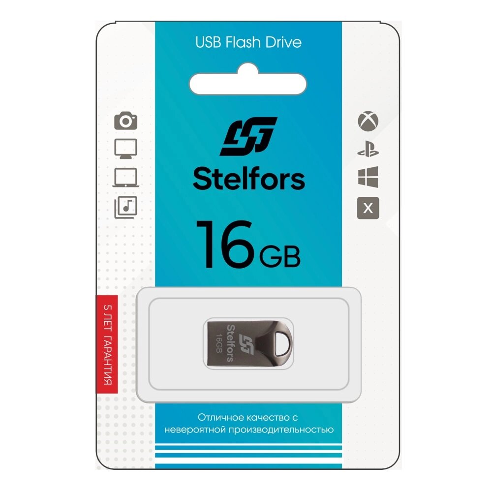 Stelfors USB 16GB 106 серия (металл черный) от компании Медиамир - фото 1