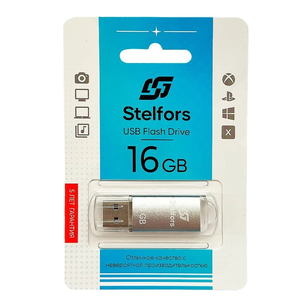 Stelfors USB 16GB Rocket  (металл, серебро) от компании Медиамир - фото 1