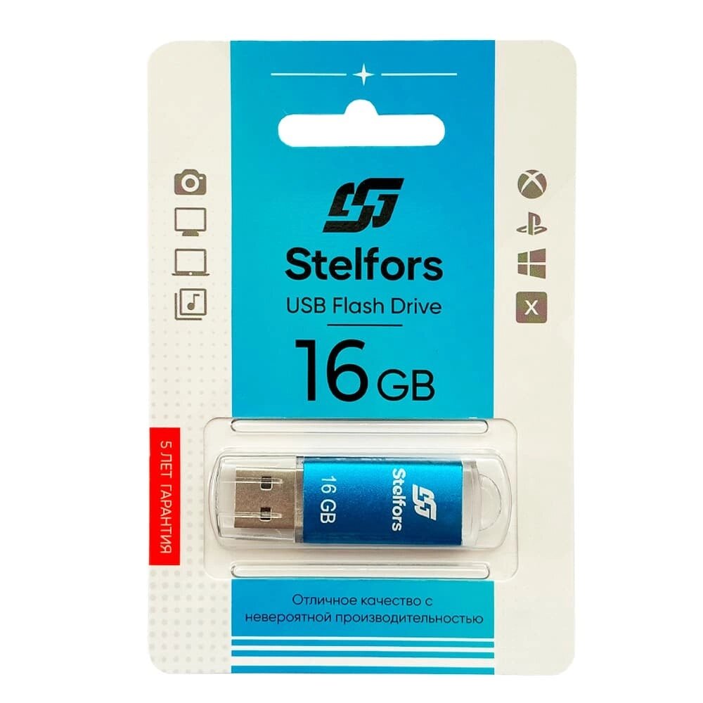 Stelfors USB 16GB Rocket  (металл, синий) от компании Медиамир - фото 1