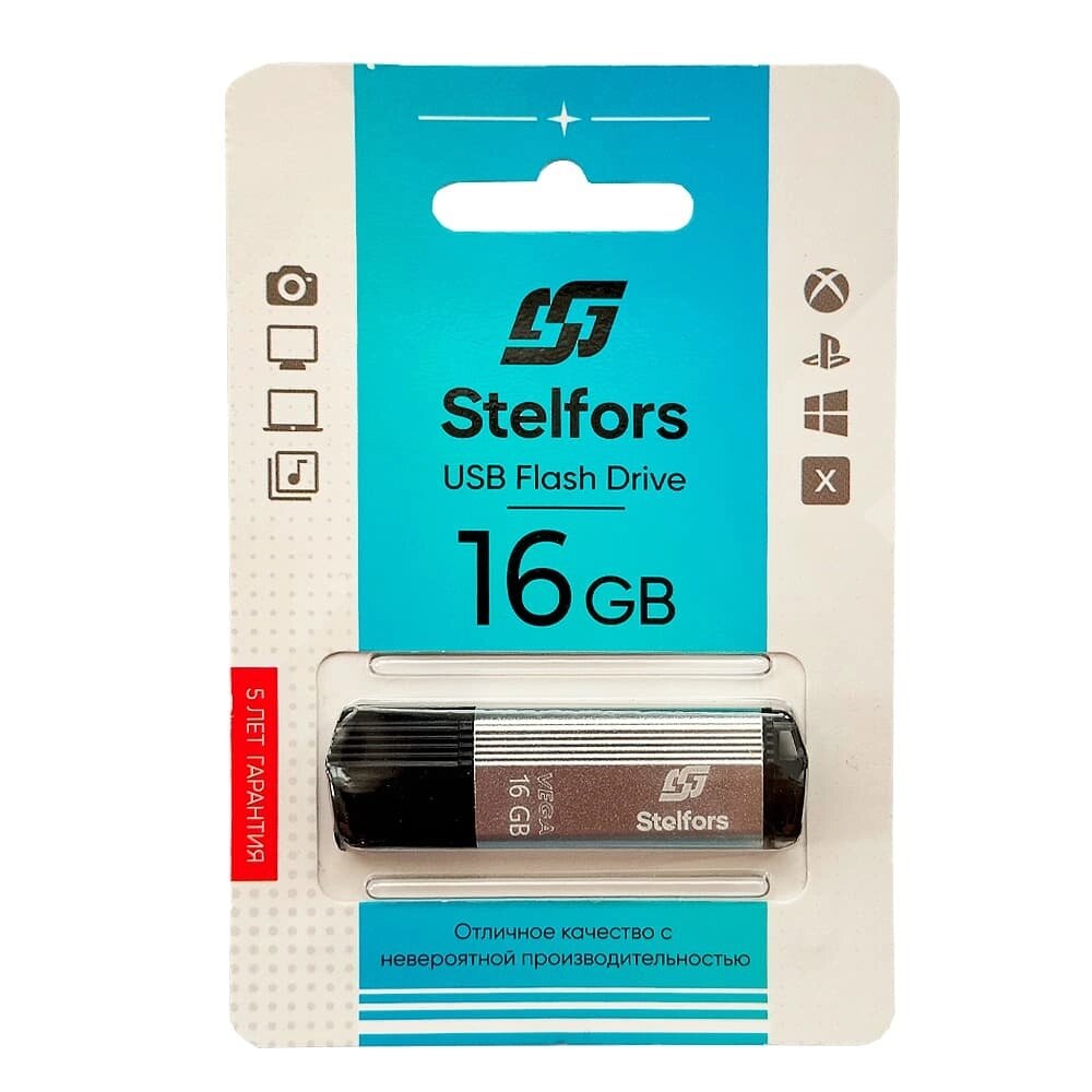 Stelfors USB 16GB Vega (металл серебро) от компании Медиамир - фото 1