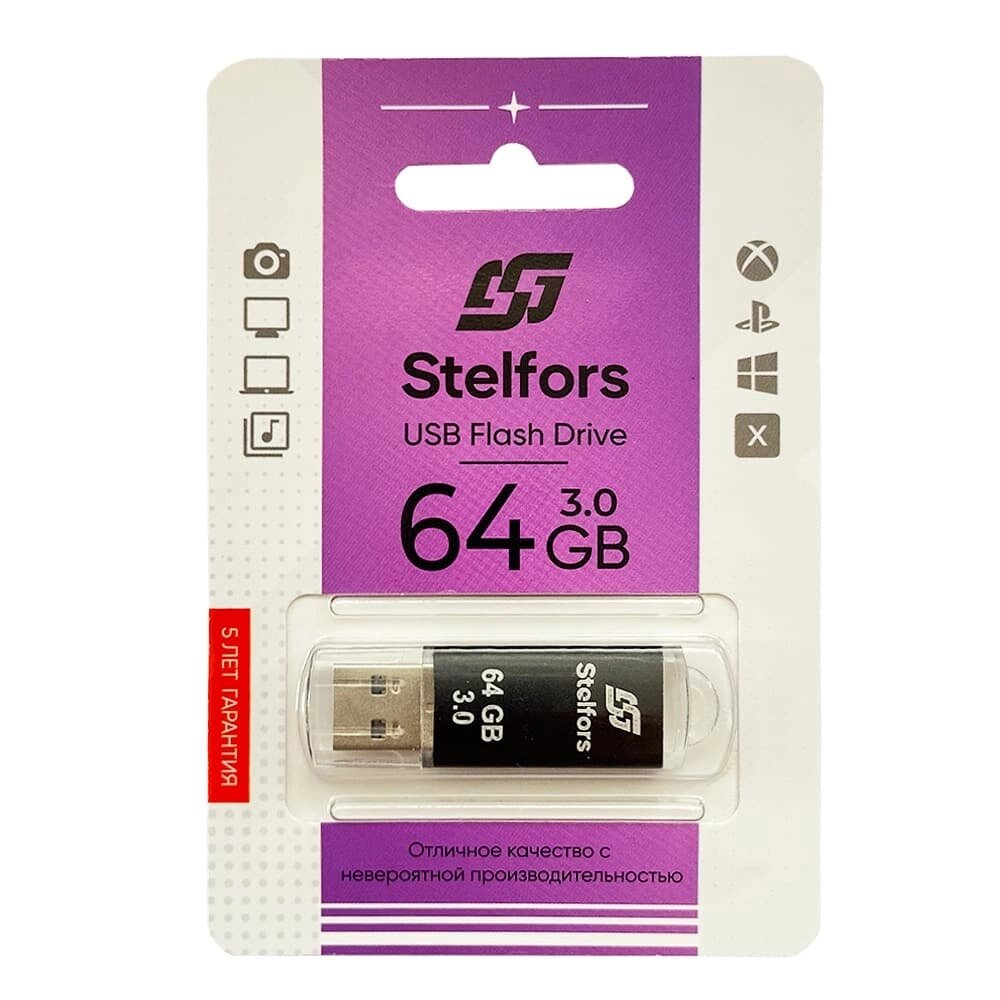 Stelfors USB 3.0 64GB Rocket  (металл, чёрный) от компании Медиамир - фото 1