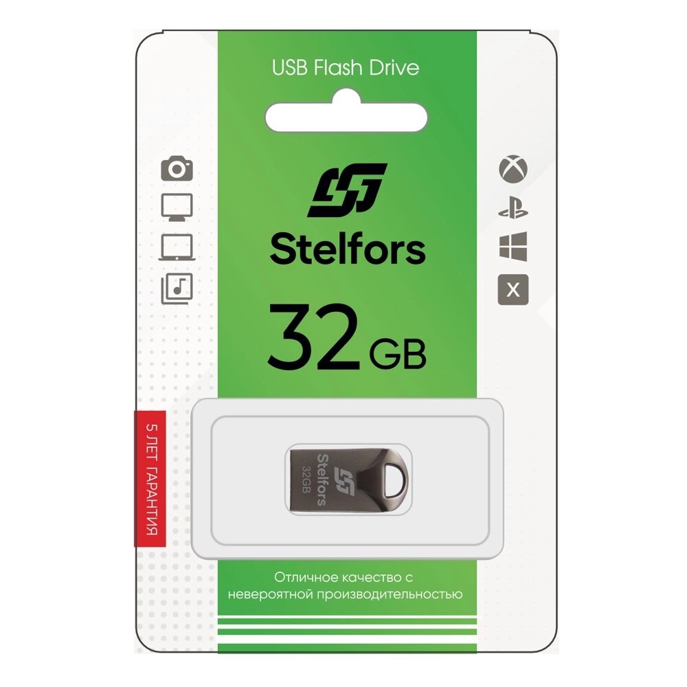 Stelfors USB 32GB 106 серия (металл черный) от компании Медиамир - фото 1