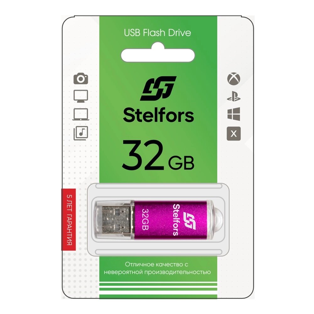 Stelfors USB 32GB Rocket  (металл, фукси) от компании Медиамир - фото 1