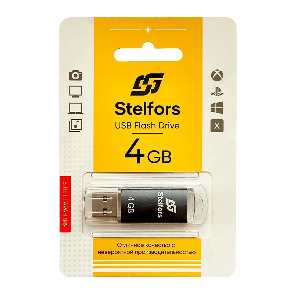 Stelfors USB 4GB Rocket  (металл, серый) от компании Медиамир - фото 1