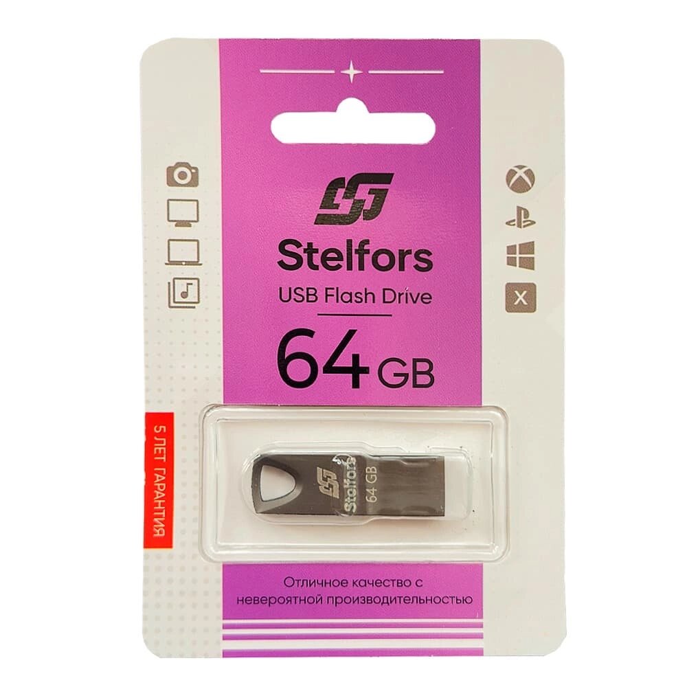Stelfors USB 64GB 117 серия (металл чёрный) от компании Медиамир - фото 1