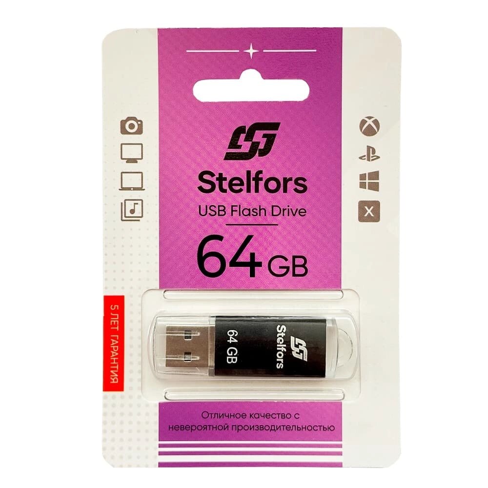 Stelfors USB 64GB Rocket  (металл, чёрный) от компании Медиамир - фото 1