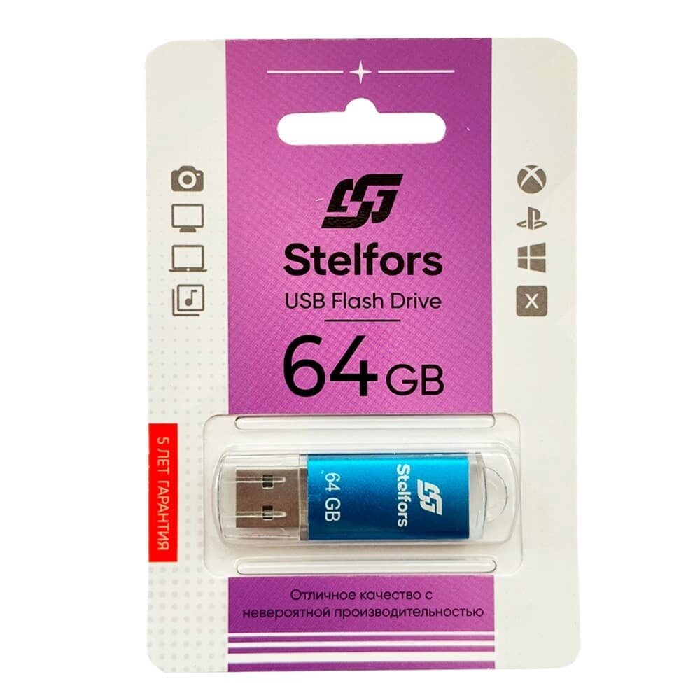 Stelfors USB 64GB Rocket  (металл, синий) от компании Медиамир - фото 1