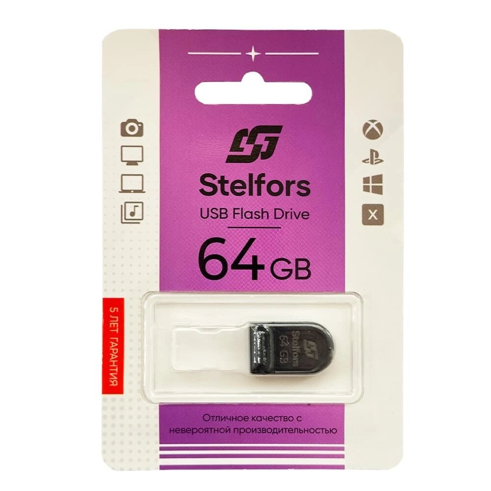 Stelfors USB 64GB Shuttle  (металл, черный) от компании Медиамир - фото 1