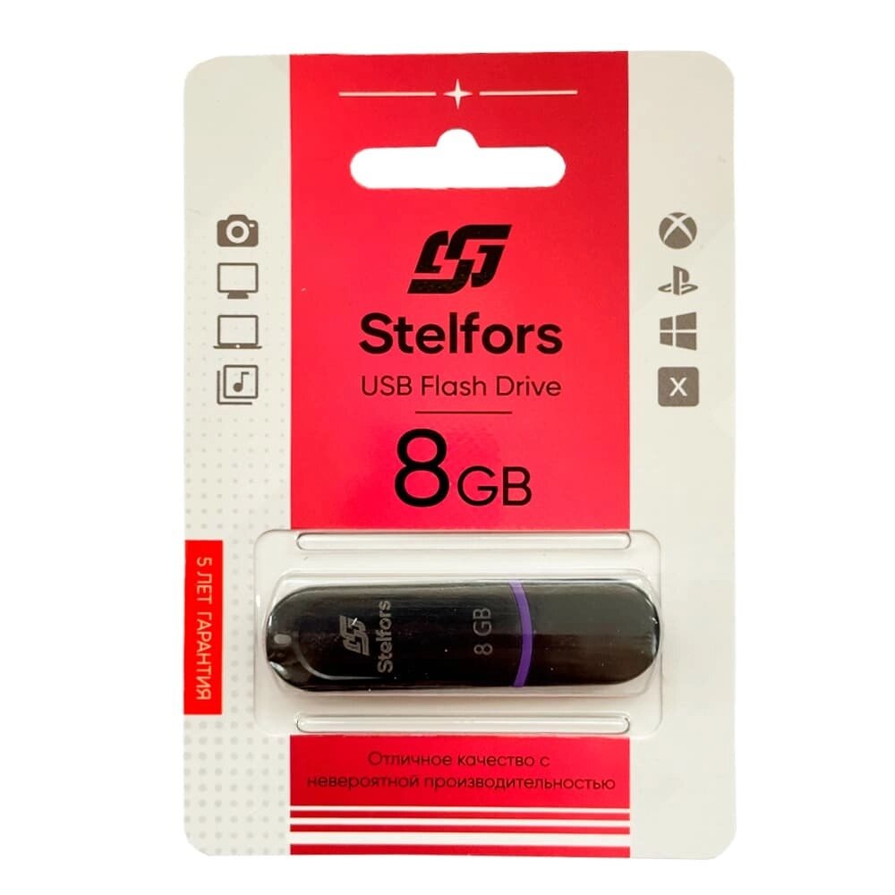Stelfors USB 8GB Jet  (чёрный) от компании Медиамир - фото 1