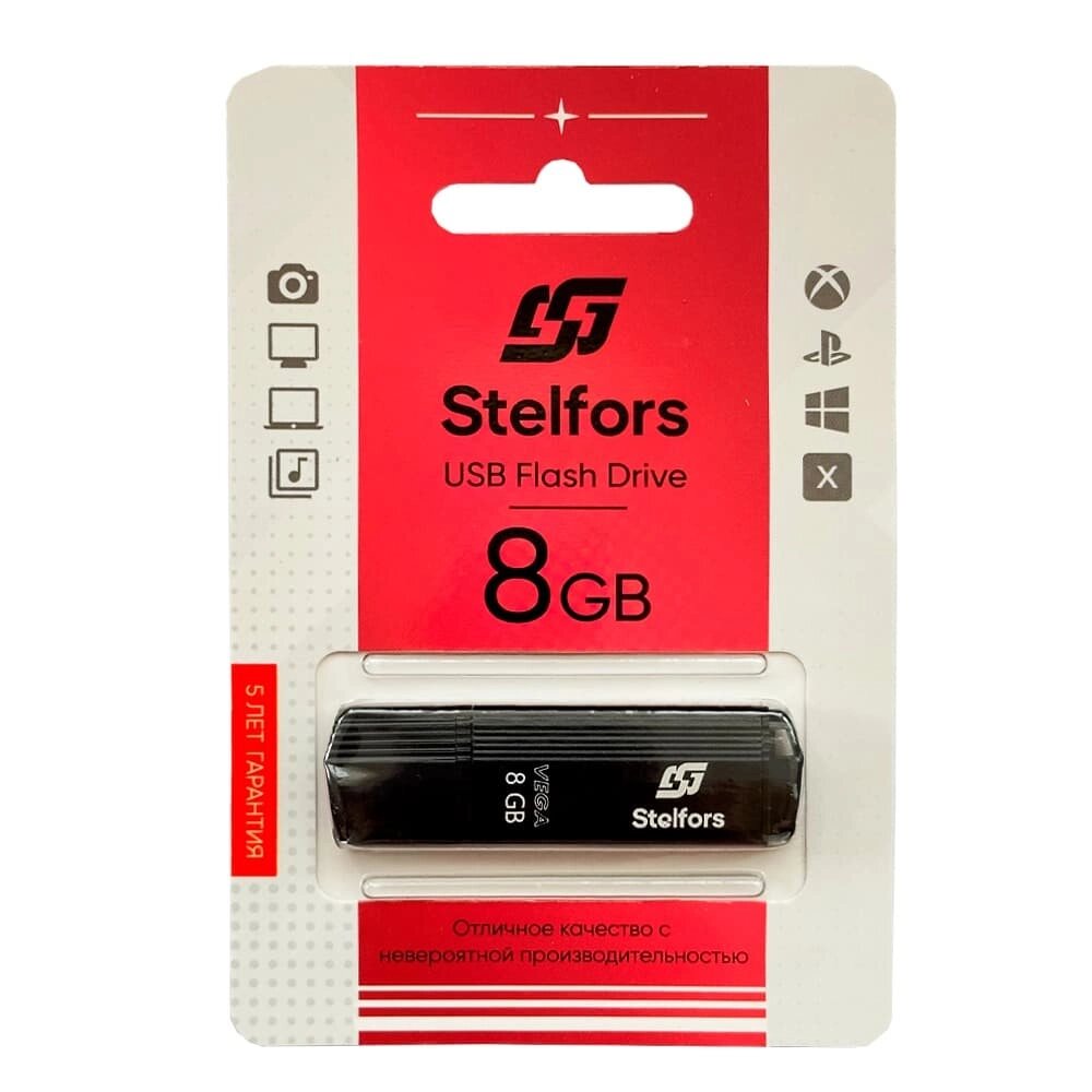 Stelfors USB 8GB Vega (металл чёрный) от компании Медиамир - фото 1