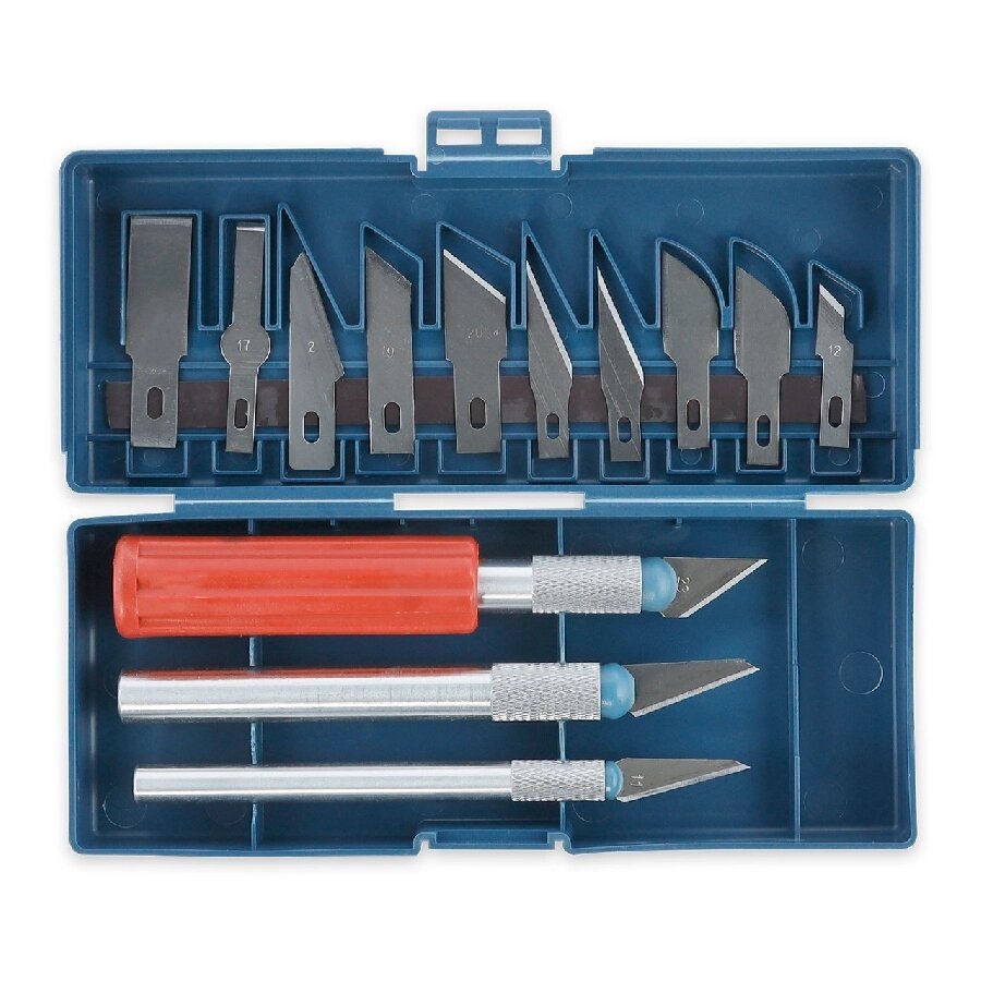 Строительный нож Smartbuy Tools Набор ножей для резьбы, 13 лезвий,3 ручки, кейс SBT-KNH-13P1 от компании Медиамир - фото 1