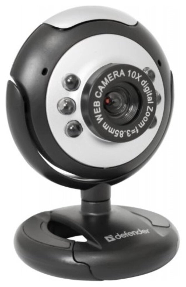 Веб-камера Defender C-110 0,3 МПикс, подсветка, кнопка фото (63110) от компании Медиамир - фото 1
