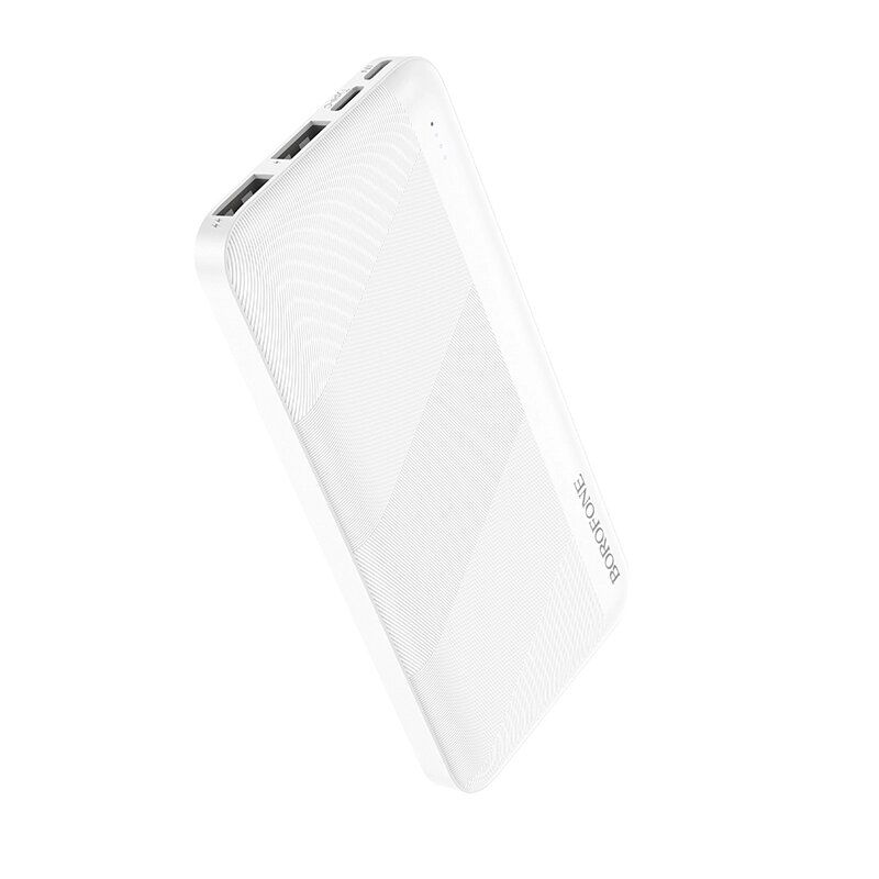 Внешний аккумулятор 10000mAh Borofone BJ27 2USB 2.1A Li-pol батарея с LED-индикатором  White мс от компании Медиамир - фото 1