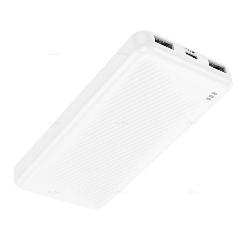 Внешний аккумулятор 10000mAh Borofone BJ55 2USB+TypeC 2.0A с LED-индикатором White мс от компании Медиамир - фото 1