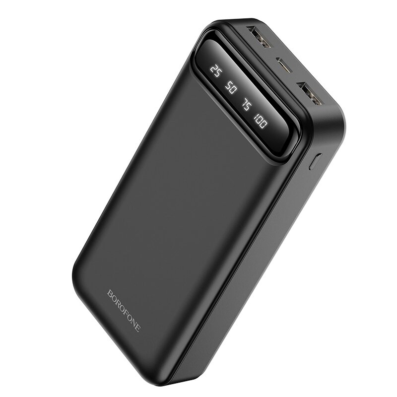 Внешний аккумулятор 20000mAh Borofone BJ14A Freeway 2USB 2.0A Li-pol батарея LED  Black от компании Медиамир - фото 1