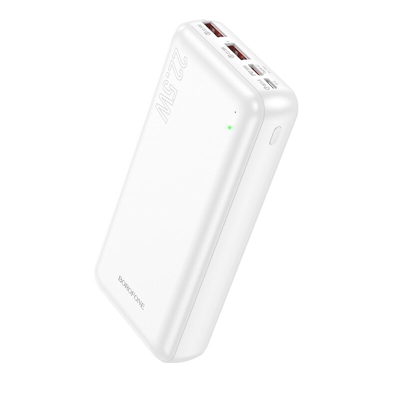 Внешний аккумулятор 20000mAh Borofone BJ38A 2USB+Type-C 3.0A PD 20W+QC3.0 быстрая зарядка White от компании Медиамир - фото 1