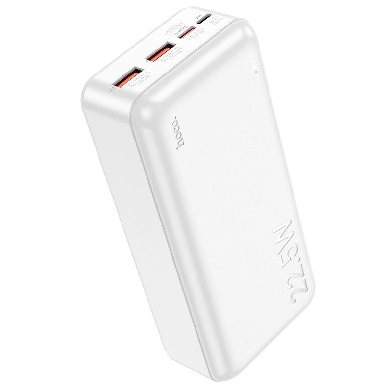 Внешний аккумулятор 30000mAh Hoco J101B Astute 2*USB+Type-C 3.0A PD22.5W+QC3.0  White от компании Медиамир - фото 1