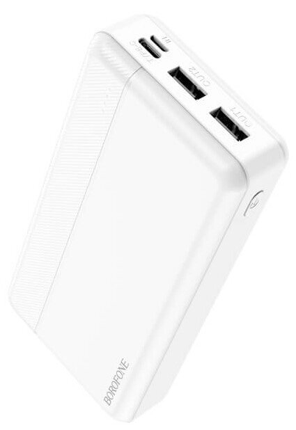 Внешний аккумулятор Borofone BJ24A 20000mAh 2USB 2.1A Li-pol батарея с LED-индикатором White АКЦИЯ от компании Медиамир - фото 1