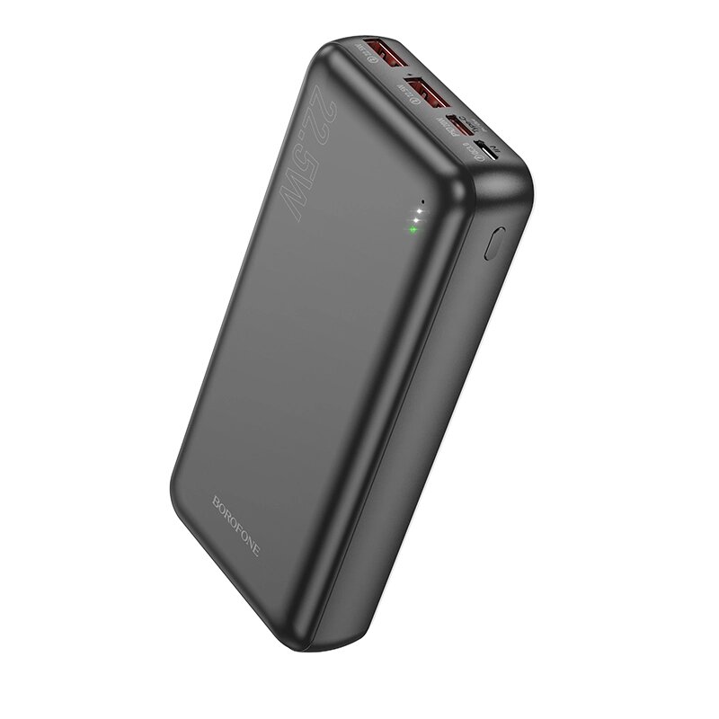 Внешний аккумулятор Borofone BJ38A 20000mAh 2USB+Type-C 3.0A PD 20W+QC3.0 быстрая зарядка Black от компании Медиамир - фото 1