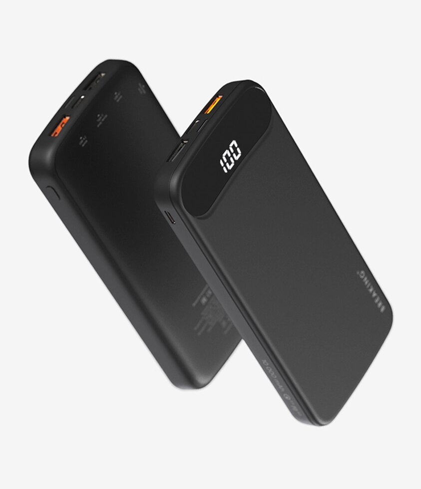 Внешний аккумулятор Breaking P201, 2USB, 10000 mAh, 3А, QC 3.0, PD 2.0, LCD, 18W (Черный)    (27160) от компании Медиамир - фото 1