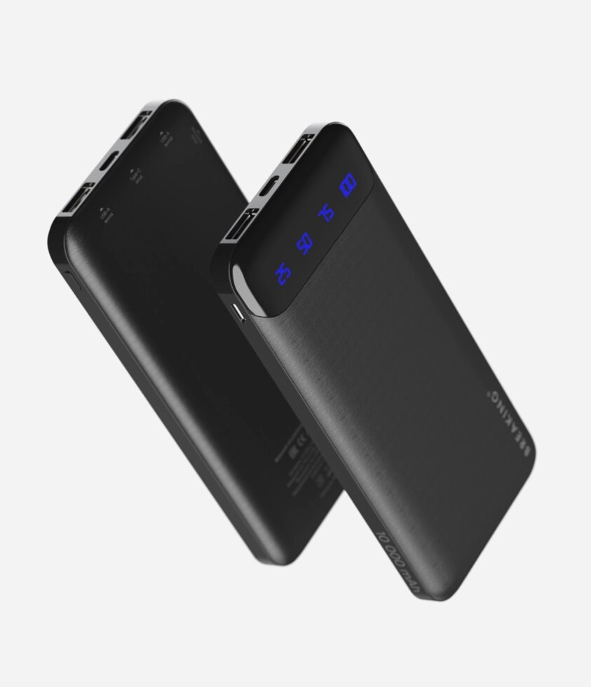 Внешний аккумулятор Breaking P206, 2USB, 10000 mAh, 2.1A, LCD (Черный)       (27140) от компании Медиамир - фото 1