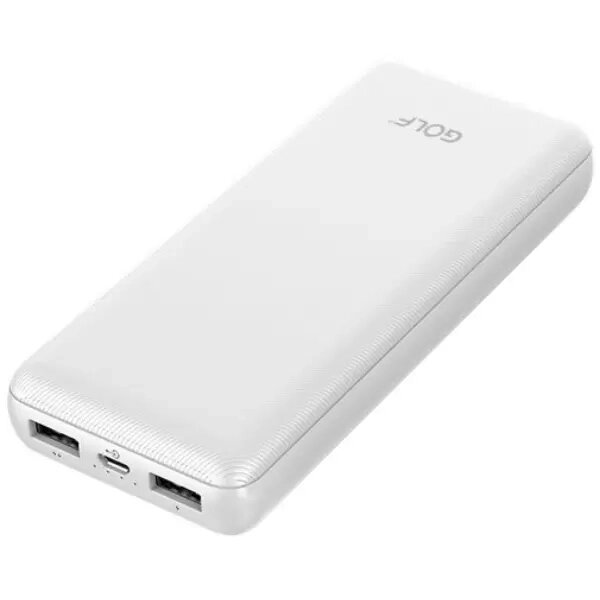 Внешний аккумулятор GOLF G44/ 20000 mah + Кабель Micro usb /In Micro usb /Out USB 1 А, 2.1A/ White от компании Медиамир - фото 1