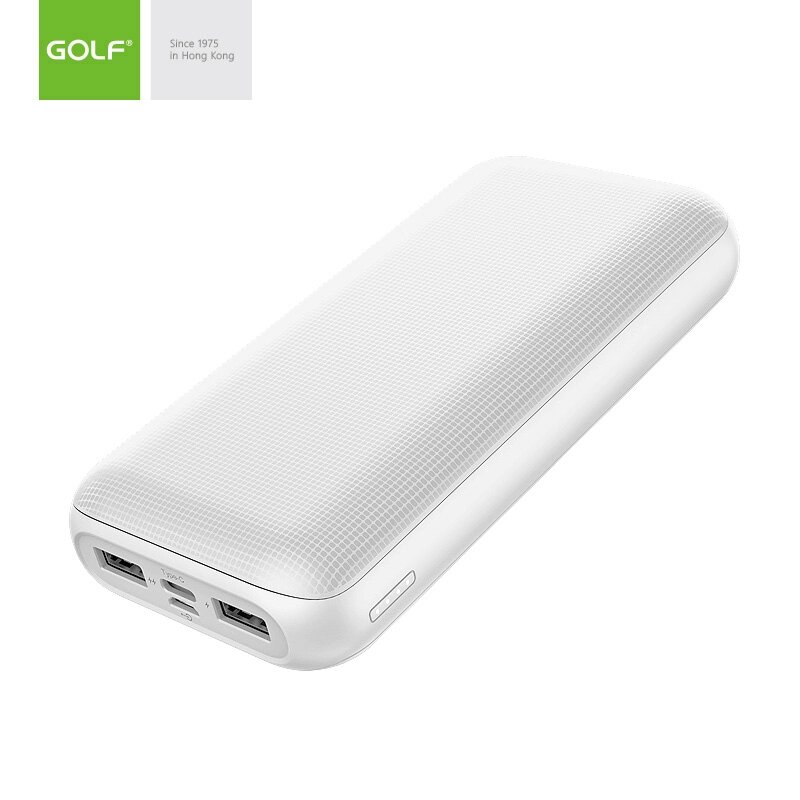 Внешний аккумулятор GOLF G54-C/20000 mah+Micro usb/In Micro usb, Type-C/Out Type USB 2.1А, USB1A/Whit от компании Медиамир - фото 1