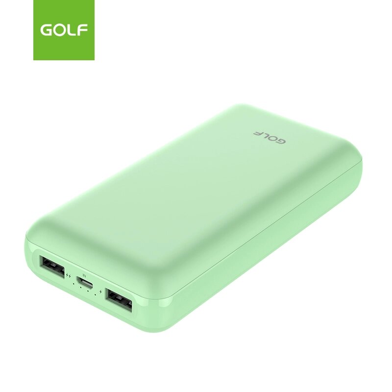 Внешний аккумулятор GOLF G57/20000 mah + Кабель Micro usb /In Micro usb /Out USB 1 А, 2.1A/ Green от компании Медиамир - фото 1