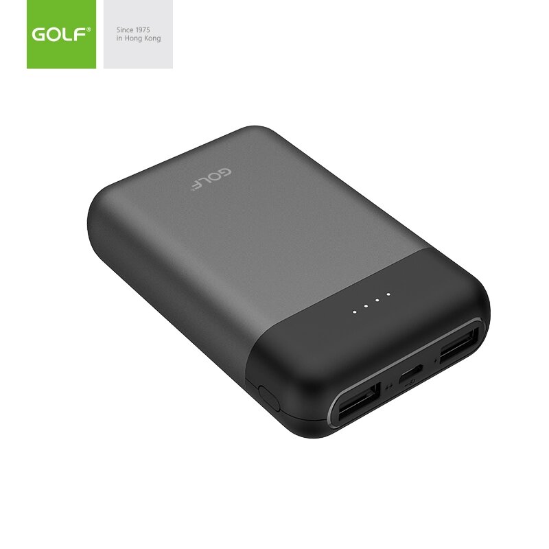 Внешний аккумулятор GOLF G71/10000mah+Каб Microusb/In Microusb, Type-C/Out Type-C, USB1А,2.1A/Al/Black от компании Медиамир - фото 1