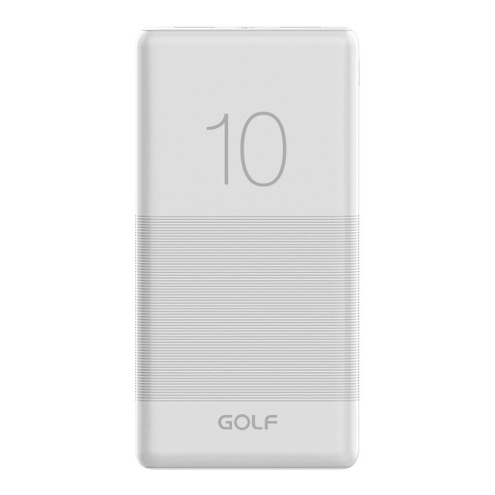 Внешний аккумулятор GOLF G80/10000 mah + Кабель Micro usb /In Micro usb /Out USB 1 А, 2.1A/ White от компании Медиамир - фото 1