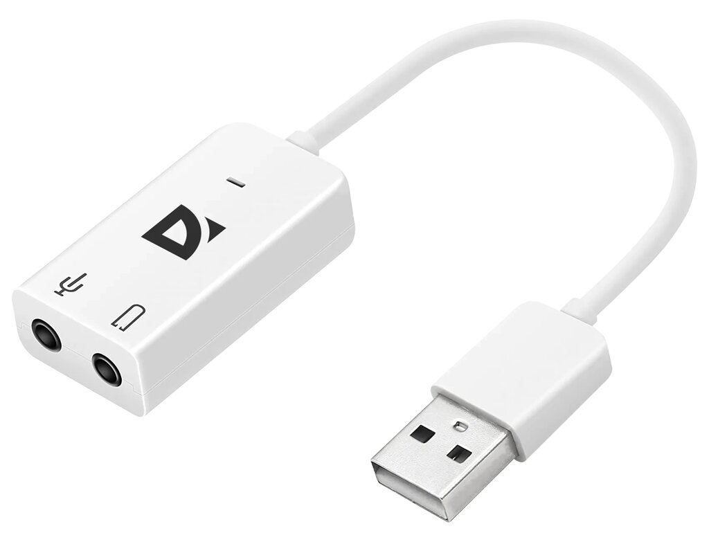 Внешняя USB звуковая карта DEFENDER Audio USB USB - 2х3,5 мм jack, 0.1 м (63002) от компании Медиамир - фото 1