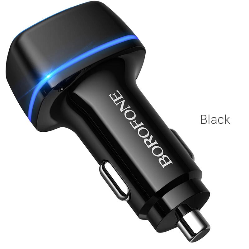 ЗУ Автомобильное Borofone BZ14 Max power 2USB 2,4A  LED , черный от компании Медиамир - фото 1