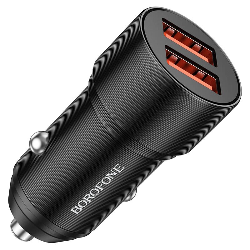 ЗУ Автомобильное Borofone BZ19 2USB 2.4A W12  Black мс от компании Медиамир - фото 1