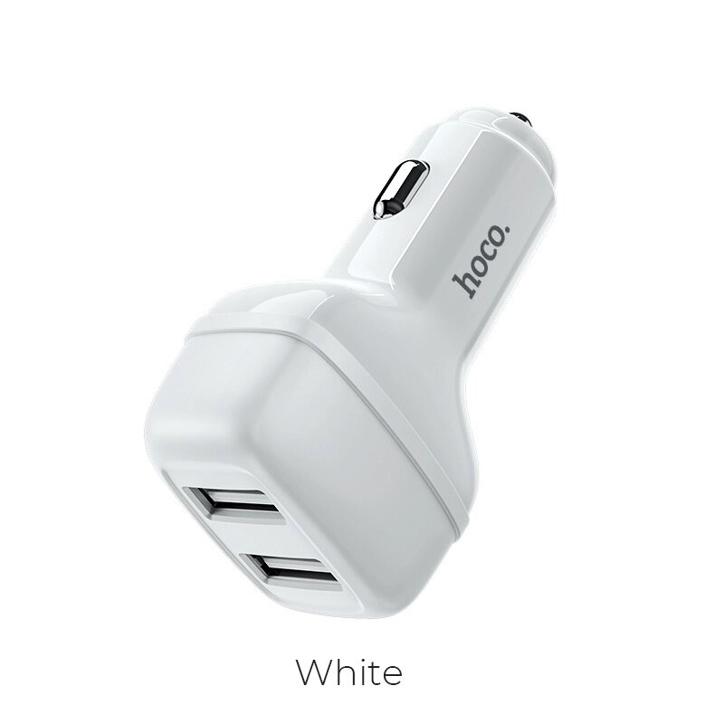 ЗУ Автомобильное HOCO Z36 Leader, 2*USB, 2.4A, белый от компании Медиамир - фото 1
