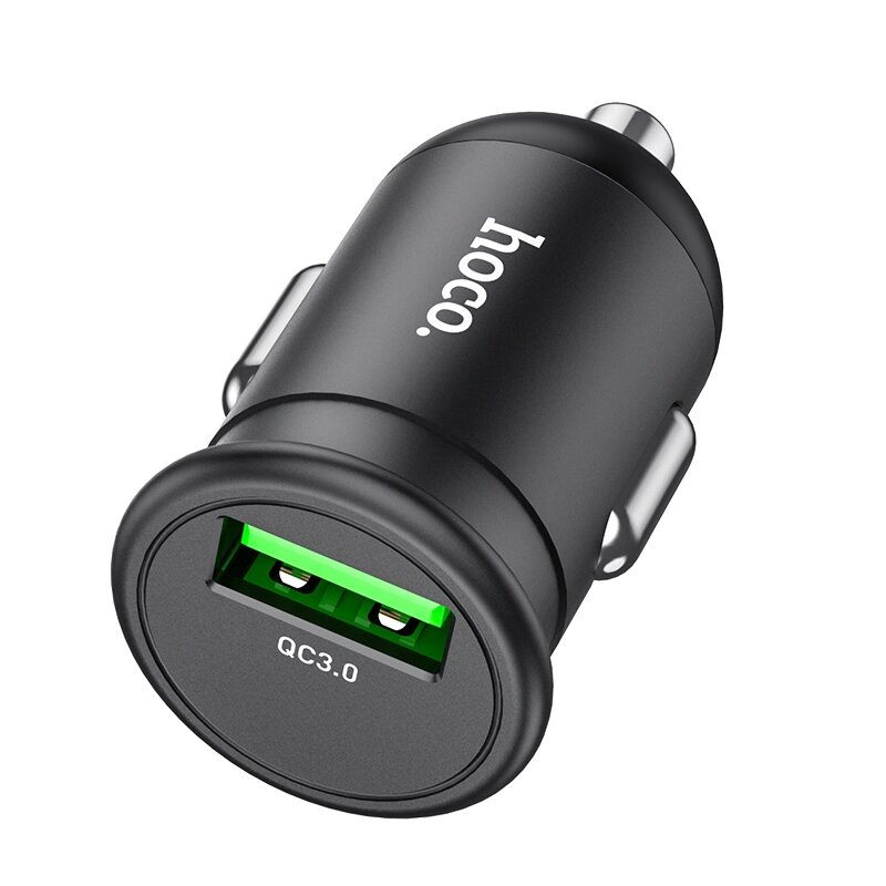 ЗУ Автомобильное HOCO Z43 Mighty 1 USB, 18W, QC3.0 Black от компании Медиамир - фото 1