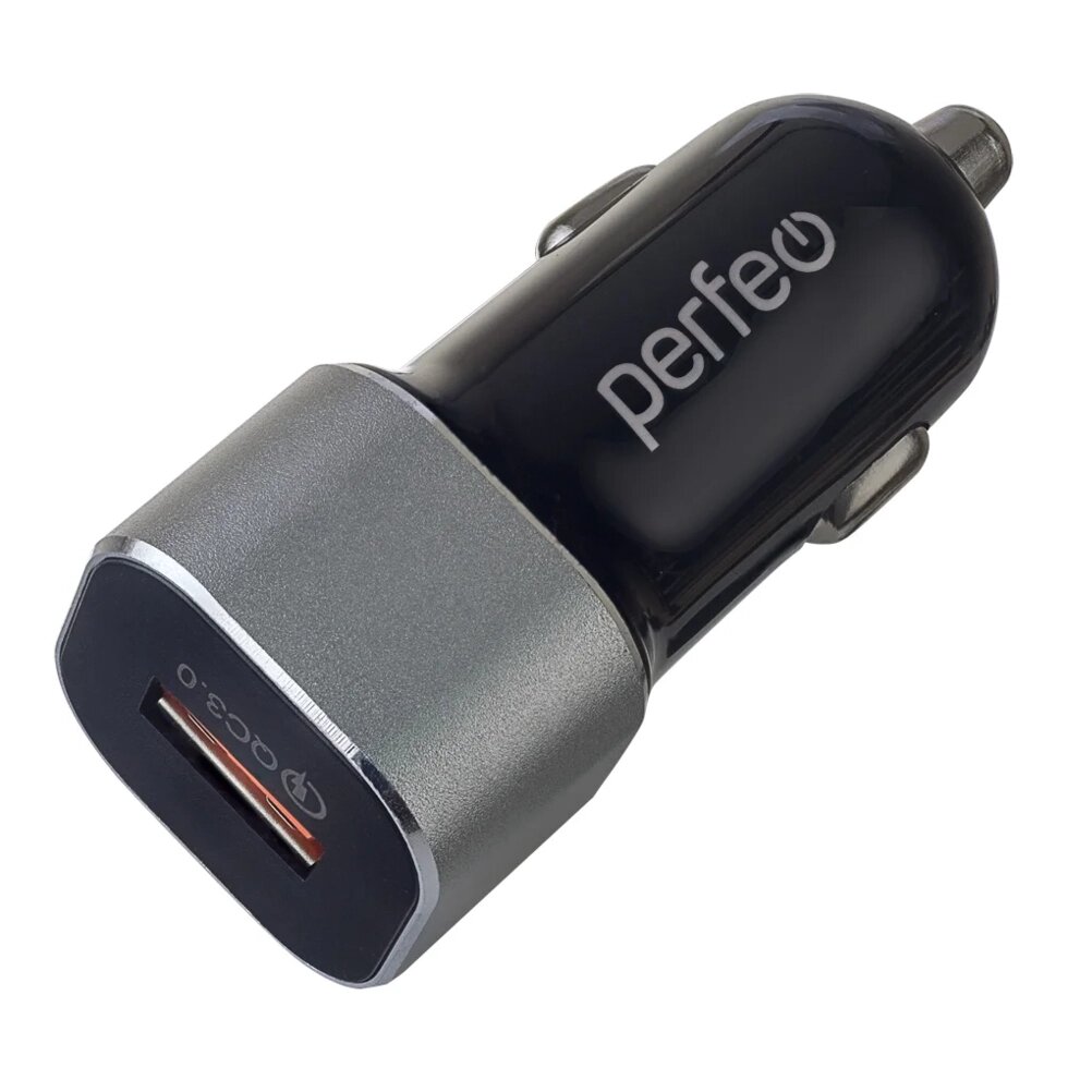 ЗУ автомобильное Perfeo с разъемом USB, QC 3.0, черный (I4618) от компании Медиамир - фото 1