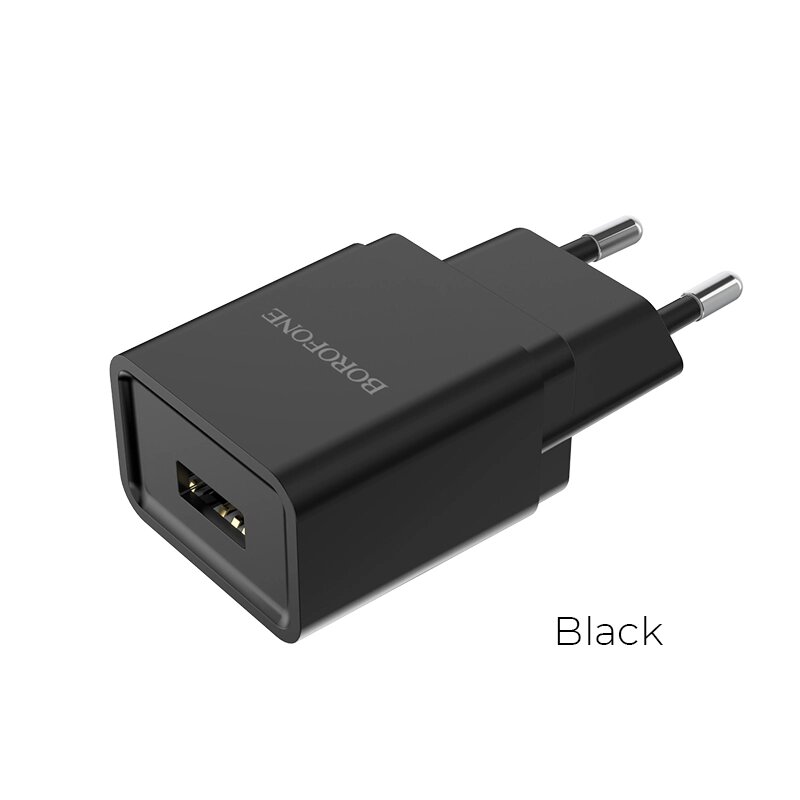 ЗУ Сетевое Borofon BA19A 5V/1A 1USB Nimble single port , black от компании Медиамир - фото 1