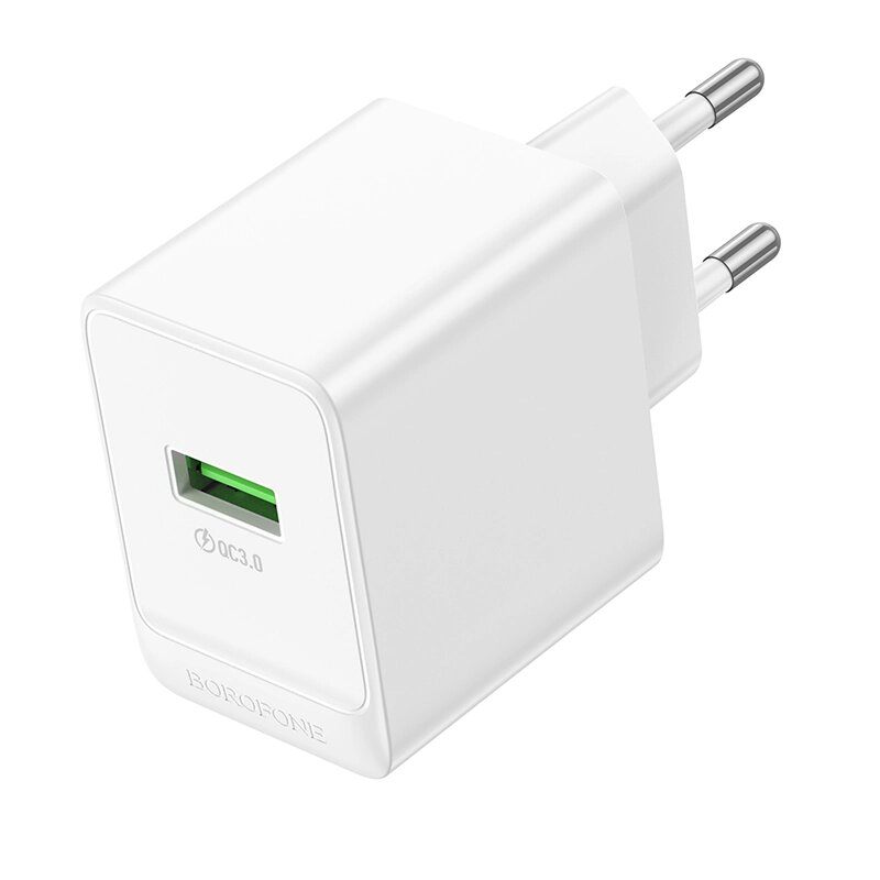 ЗУ Сетевое Borofon BAS12A 1USB 3.0A QC3.0 18W быстрая зарядка White сп от компании Медиамир - фото 1