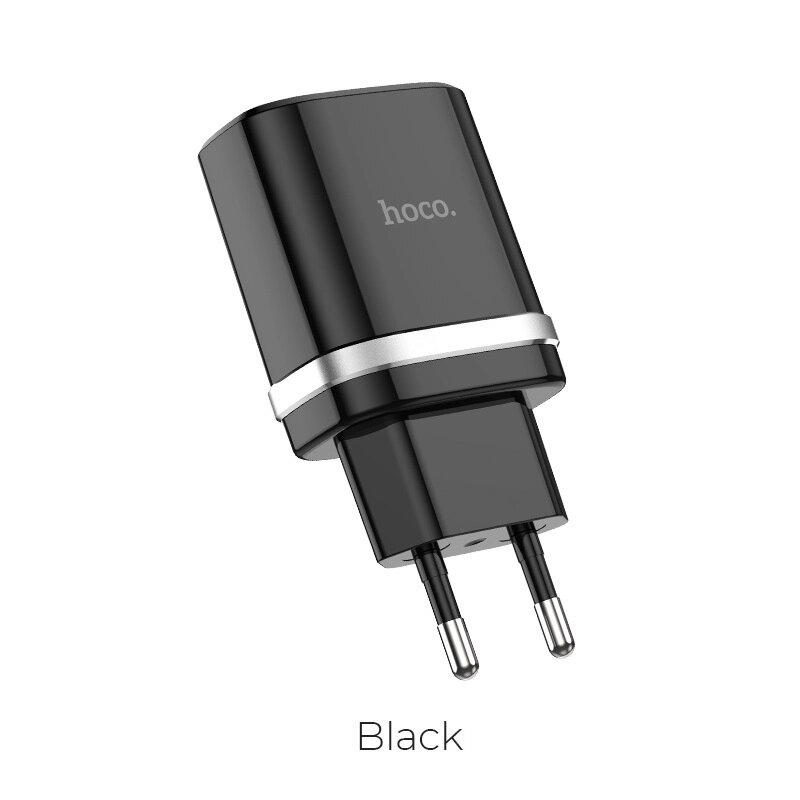 ЗУ Сетевое HOCO C12Q 1USB 3A QC3.0 быстрая зарядка Black мсп от компании Медиамир - фото 1