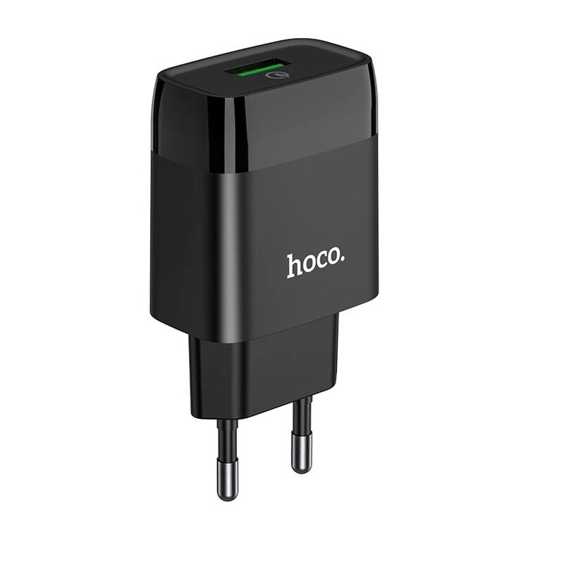 ЗУ Сетевое HOCO C72Q Glorious 1USB 3.0A QC3.0 18 W Black мсп от компании Медиамир - фото 1