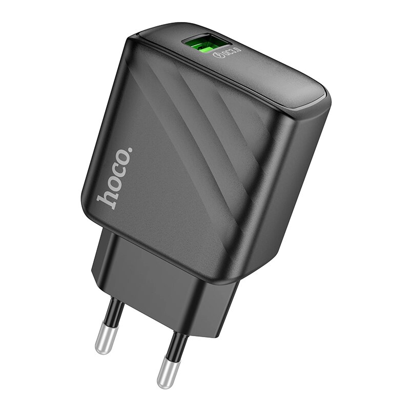 ЗУ Сетевое HOCO CS21A 1USB 3.0A QC3.0 18W быстрая зарядка коробка Black сд от компании Медиамир - фото 1