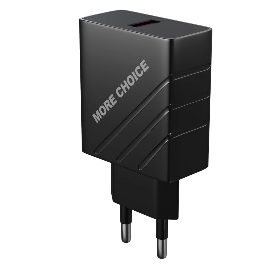 ЗУ сетевое More Choice NC51QC 1USB 3.0A QC3.0 быстрая зарядка +LED фонарик (Black) от компании Медиамир - фото 1