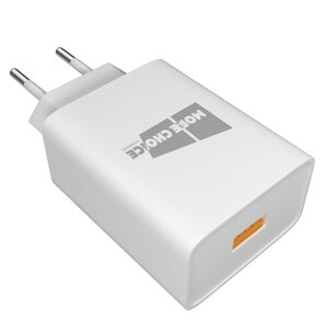 ЗУ сетевое More Choice NC52QC 1USB 3.0A QC3.0 быстрая зарядка +LEDфонарик (White)